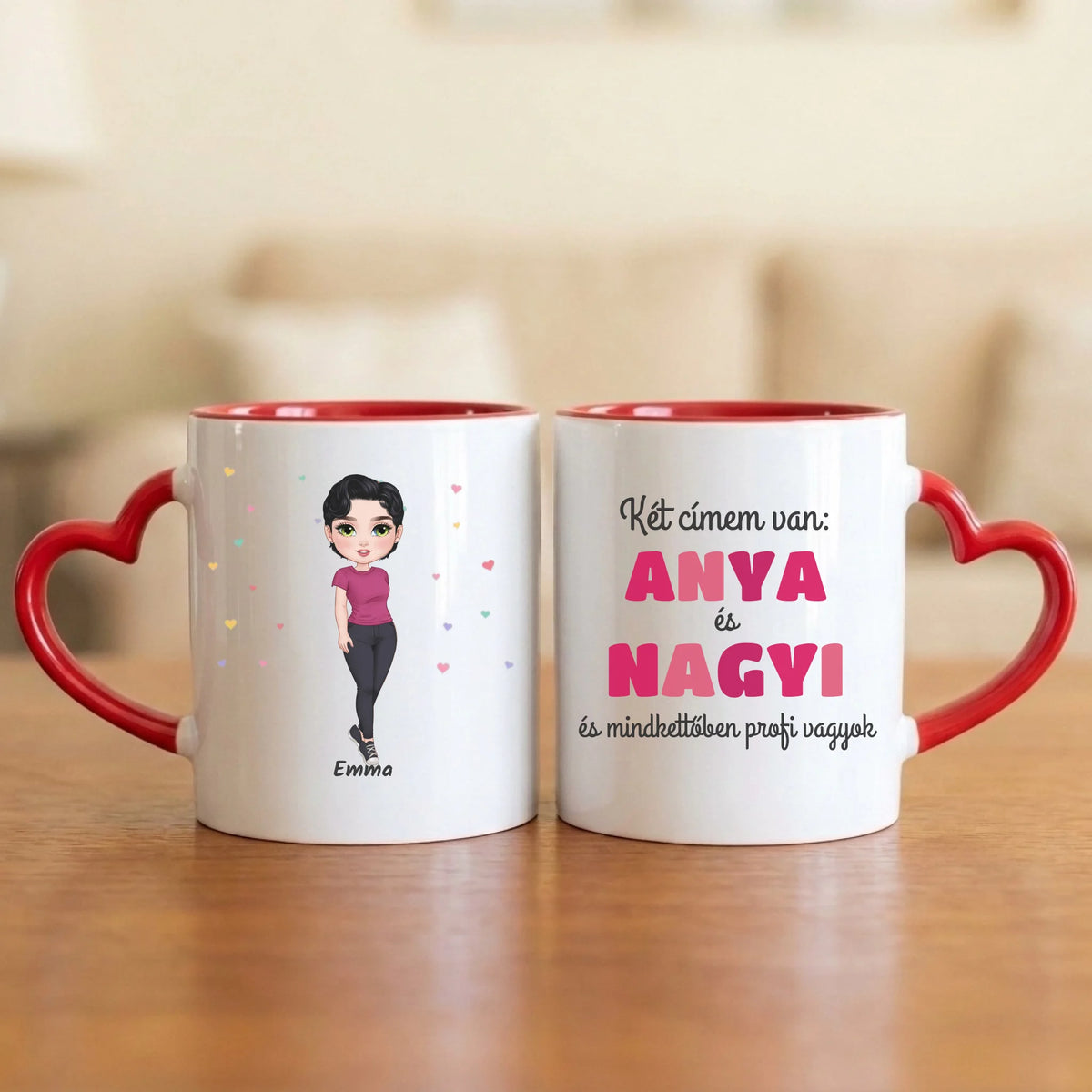 Két címem van: anya és nagyi – nagymamás bögre figurával és névvel