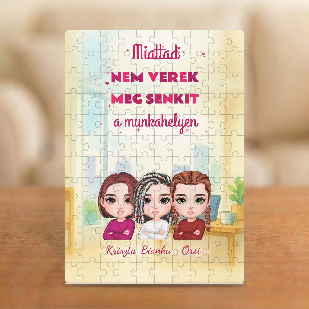 Miattad nem verek meg senkit – kolléganős puzzle 2–5 figurával és nevekkel