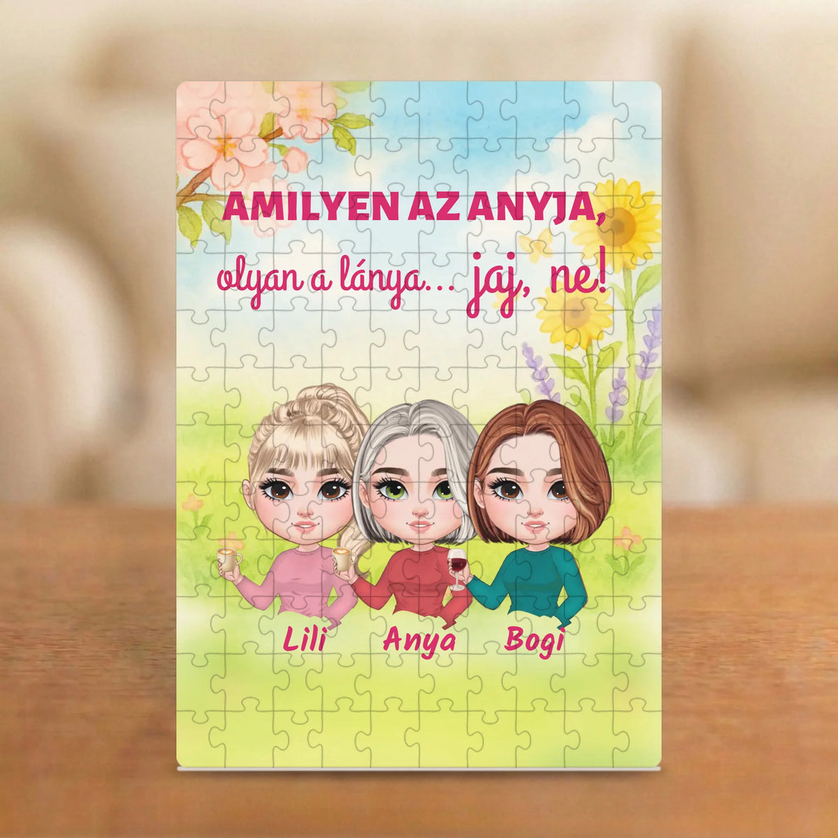 Amilyen az anyja, olyan a lánya… jaj, ne! – vicces anya–lánya puzzle 2–5 figurával és nevekkel