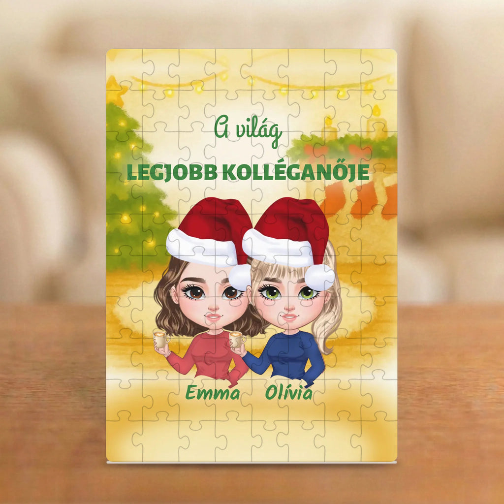 A világ legjobb kolléganője – karácsonyi kolléganős puzzle 2–4 figurával és nevekkel