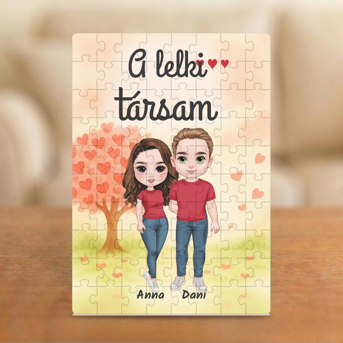 A lelki társam – páros puzzle két figurával (nő–férfi, nő–nő, férfi–férfi) és nevekkel