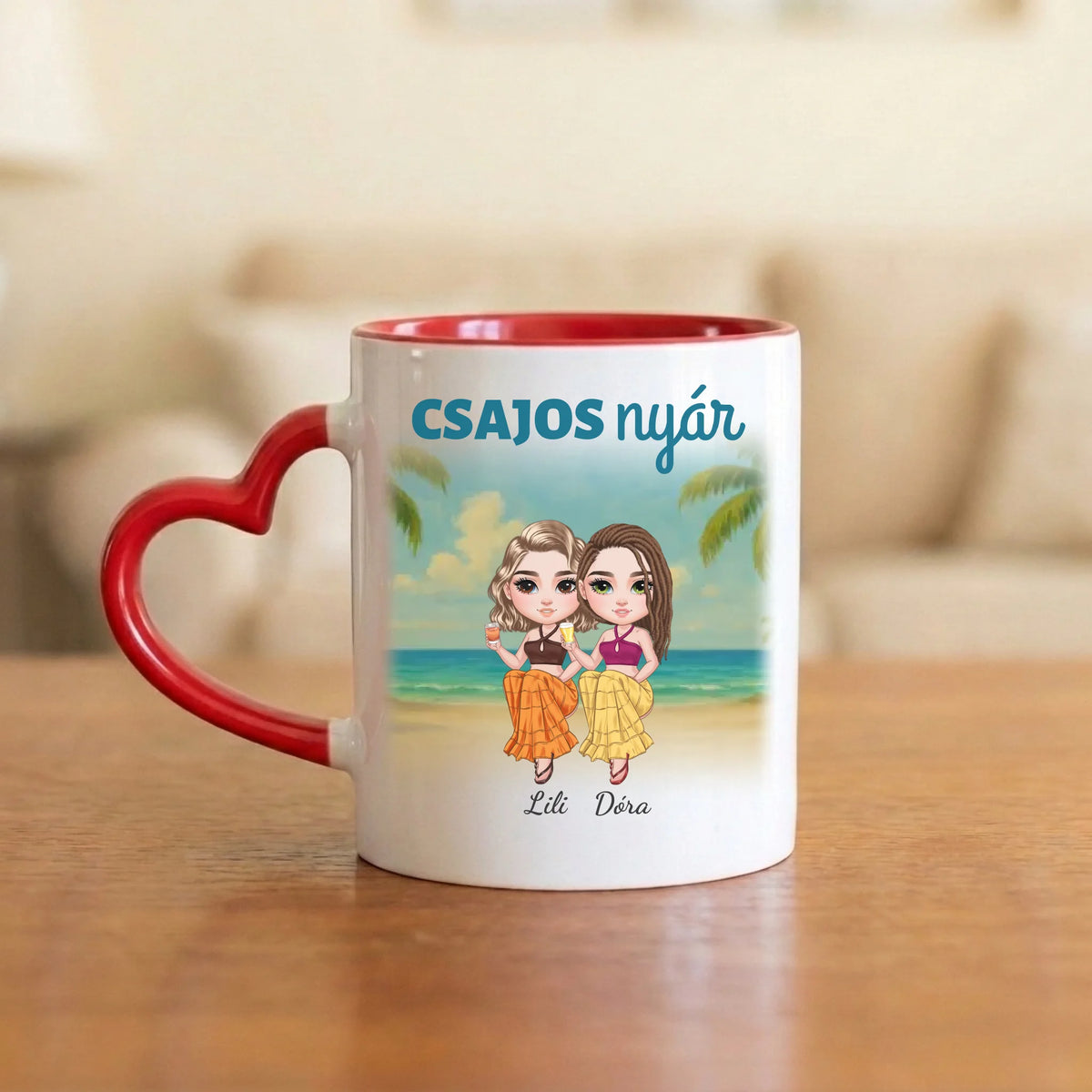 Csajos nyár – barátnős bögre 2–5 figurával a tengerparton
