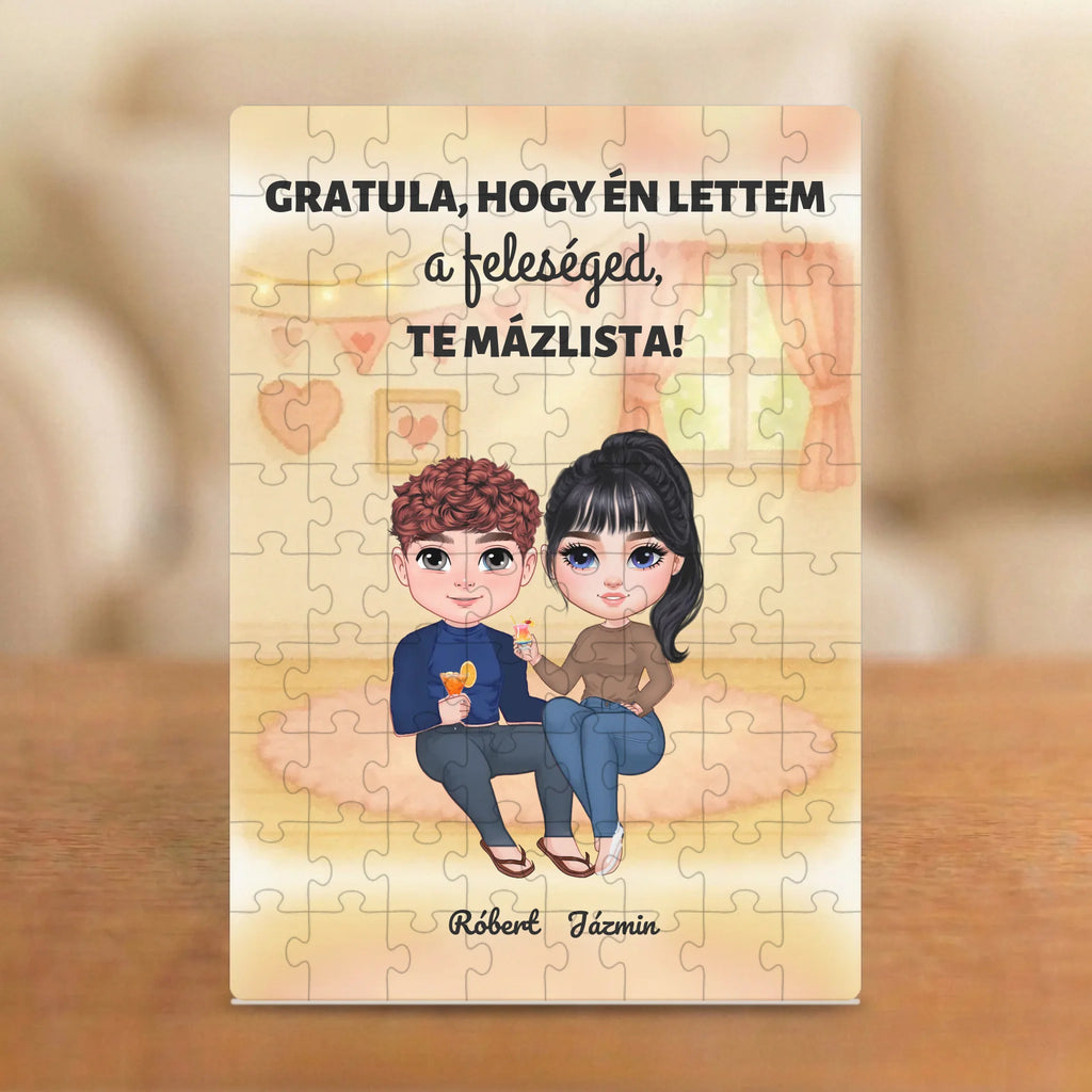 Gratula, hogy én lettem a feleséged – vicces páros puzzle két figurával
