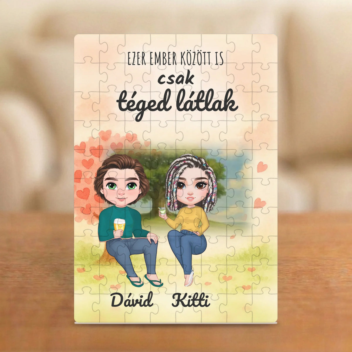 Ezer ember között is csak téged látlak – páros puzzle két figurával és nevekkel