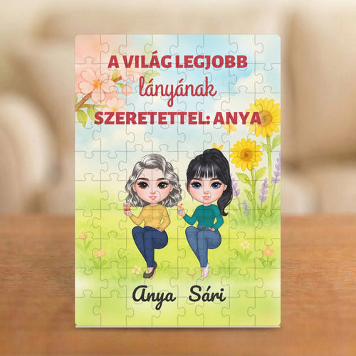 A világ legjobb lányának – puzzle anyától a lányának, két figurával és nevekkel