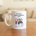 Ezt a bögrét a kedvenc gyerekemtől kaptam – bögre anyának 2–4 figurával és nevekkel