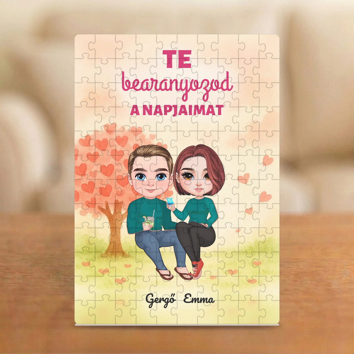 Te bearanyozod a napjaimat – páros puzzle két figurával és nevekkel